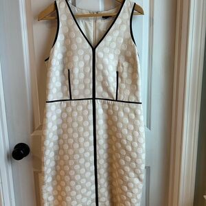 Ann Taylor Ivory Polka Dot Midi Dress